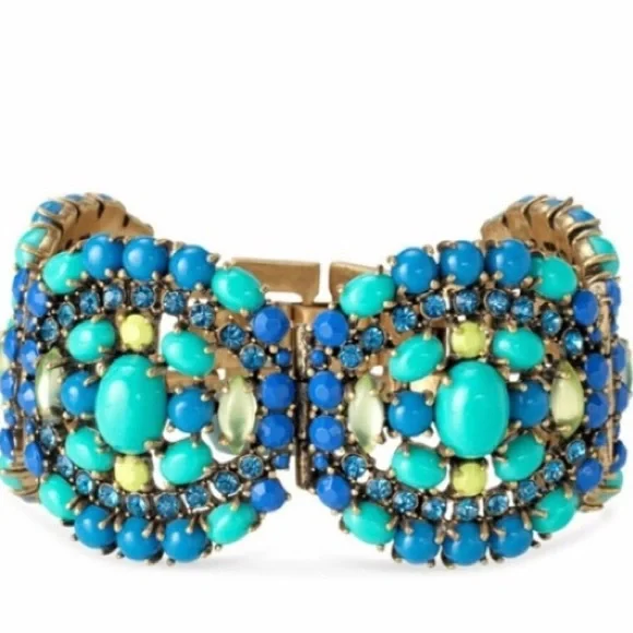 :: S&D💙🎋SeaGoddess BlueGreen Statement Bracelet - Picture 8 of 8